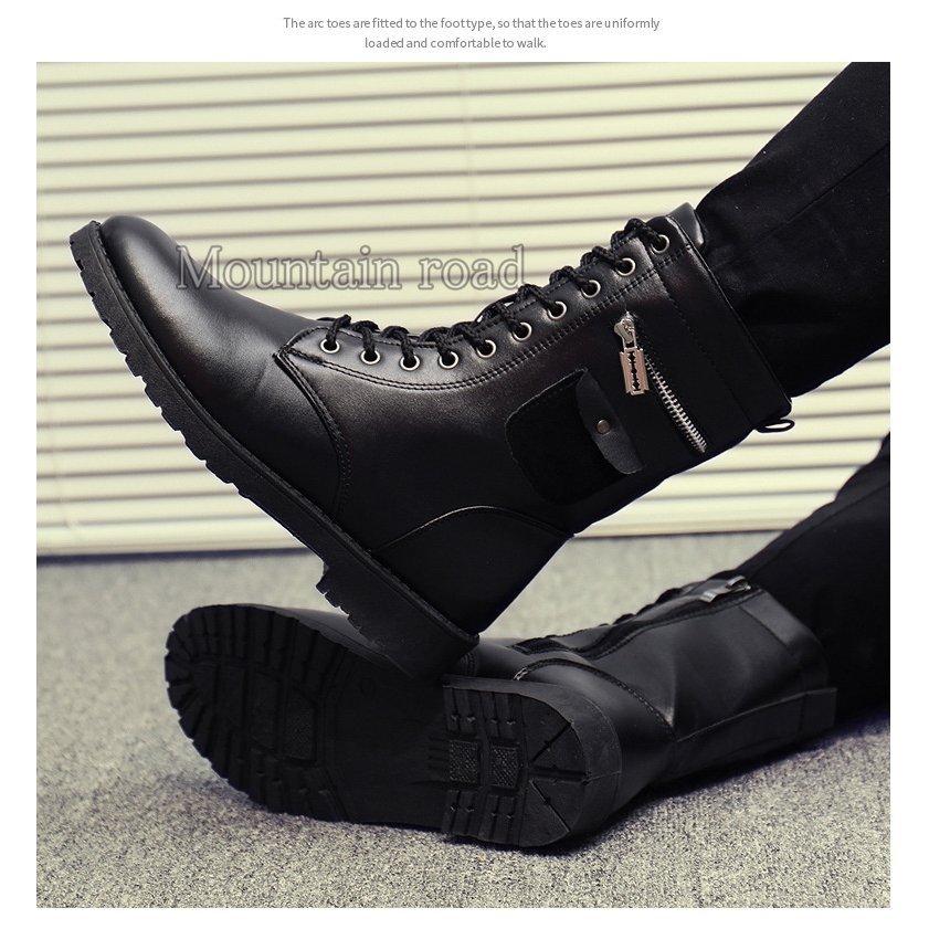 ファッション 日本製 編み上げブーツ メンズ Pu革 ハイカット カジュアルシューズ アウトドア ブラック サイドジップ 靴 おしゃれ 春秋 2種類 5pka3z4npc Boulevardrestaurants Com