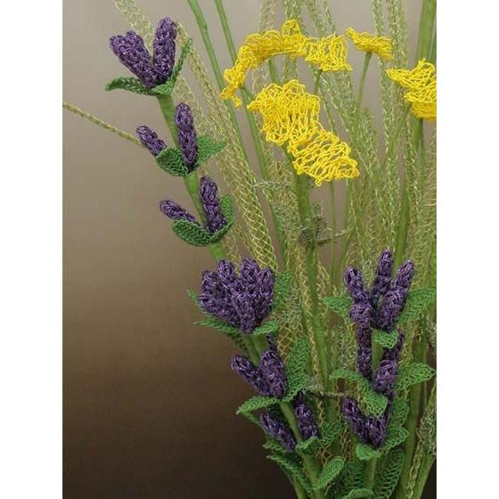 水引 材料セット(プリント付き) リンドウ 刺しゅう布 『花ふきん