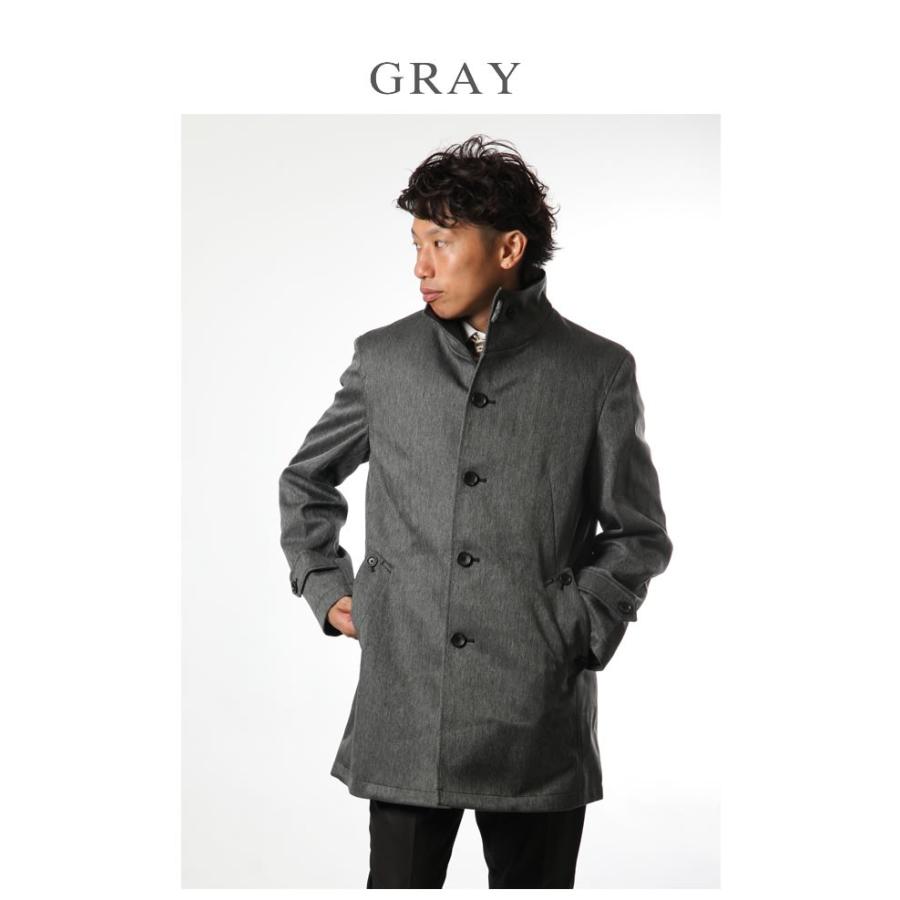 ビジネスコート メンズ スタンドカラーコート ボンディング加工 ライナー入り No Brand ノーブランド グレー ブラック cd Mizujin Online 通販 Yahoo ショッピング