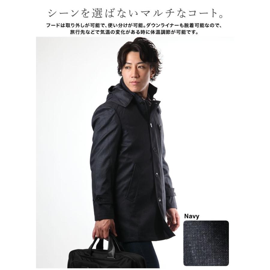 ビジネスコート メンズ ステンカラーコート ハーフコート No Brand ノーブランド チャコールグレイ ネイビー c Mizujin Online 通販 Yahoo ショッピング