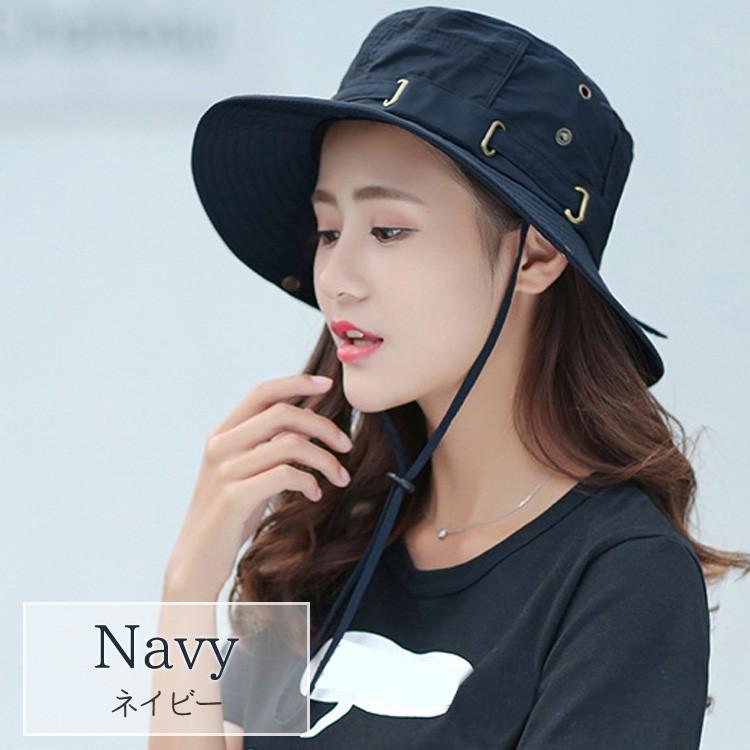 日よけ 帽子 UVカット帽子 レディース ひも付き サファリハット サマー