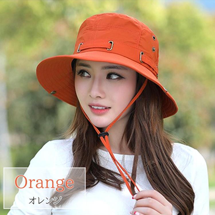 日よけ 帽子 UVカット帽子 レディース ひも付き サファリハット サマー