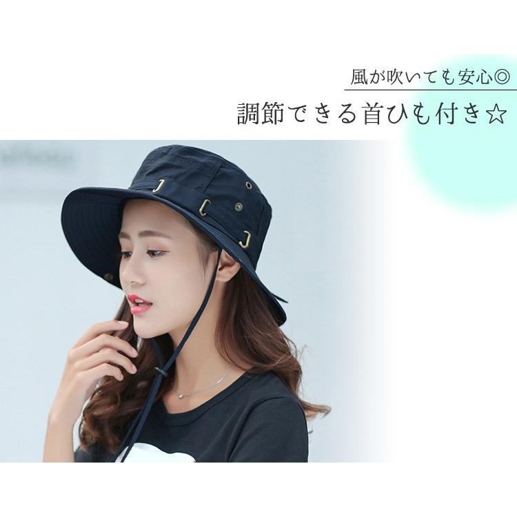 日よけ 帽子 UVカット帽子 レディース ひも付き サファリハット 日よけ 帽子 UVカット帽子 レディース ひも付き サファリハット