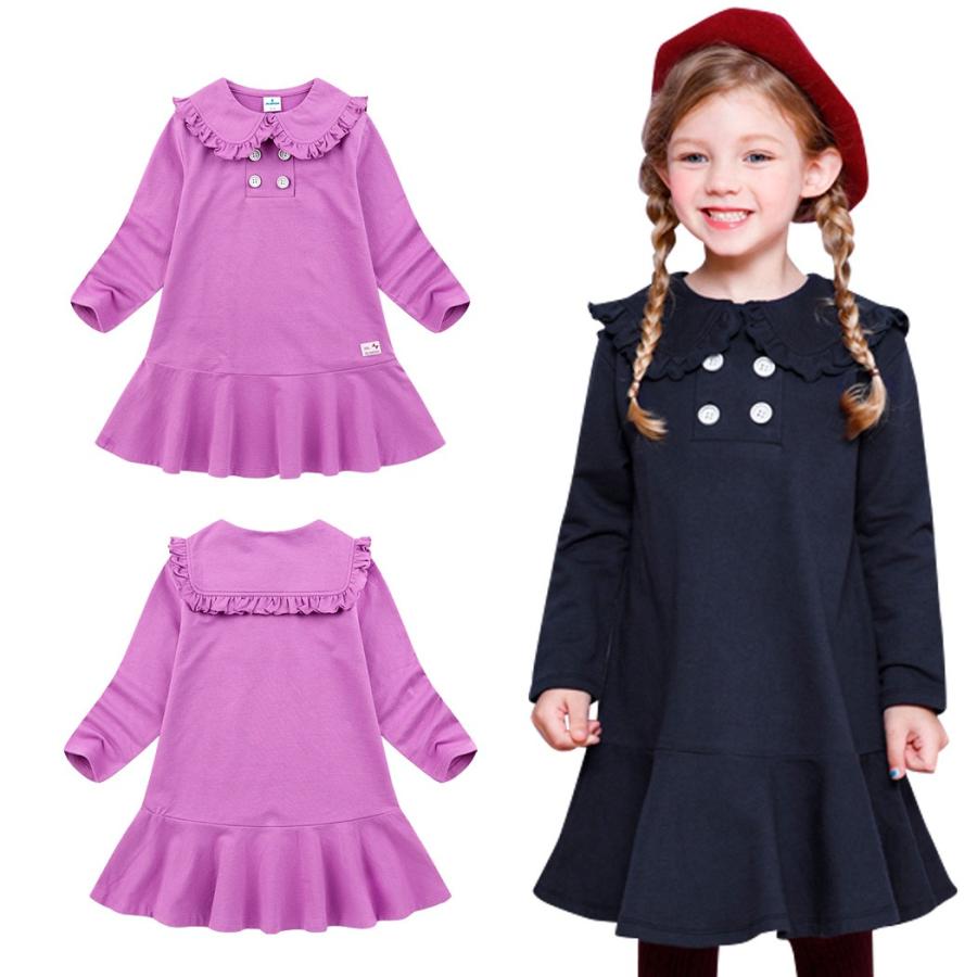 長袖ワンピース子供 フリル セーラーカラー キッズ Jelispoon 女の子 ジュニア オシャレ 綿100 柔らかい フェミニン フォーマル 水着ストア 通販 Paypayモール