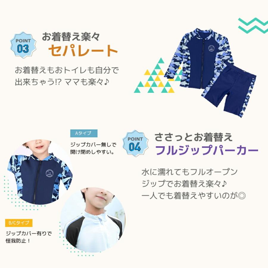 キッズ 水着 男の子 アウトレットセール 特集 ラッシュガード パンツ 帽子付き 夏 プール ジップアップ 総柄 ファスナー 無地 海 セットアップ
