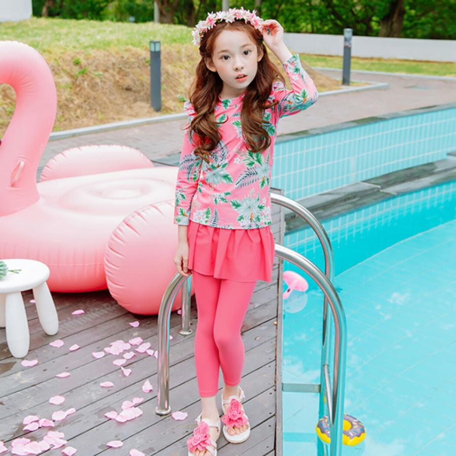 TeddyShop 水着 キッズ 女の子 セパレート 長袖ラッシュガード TeddyShop 水着 キッズ 女の子 セパレート 長袖ラッシュガード