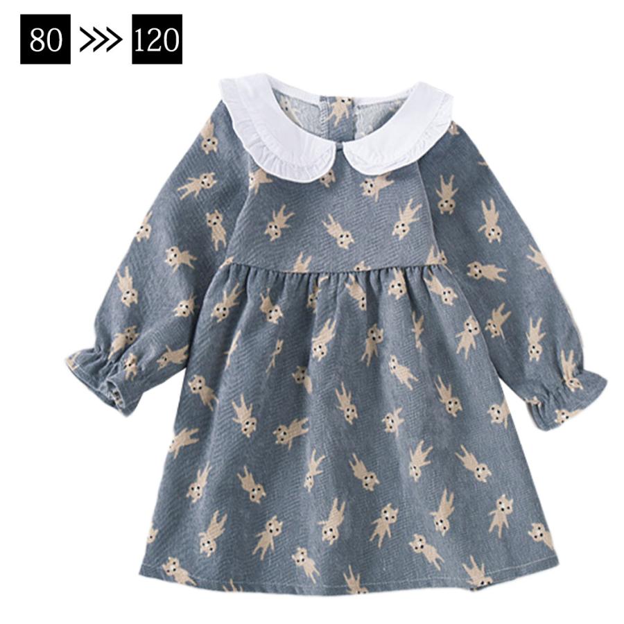 キッズ ワンピース 女の子 かわいい おしゃれ ベビー 長袖 結婚式 発表会 ベロア ガーリー 春 秋 薄手 動物 総柄 ウエスト 切り替え 水着ストア 通販 Paypayモール