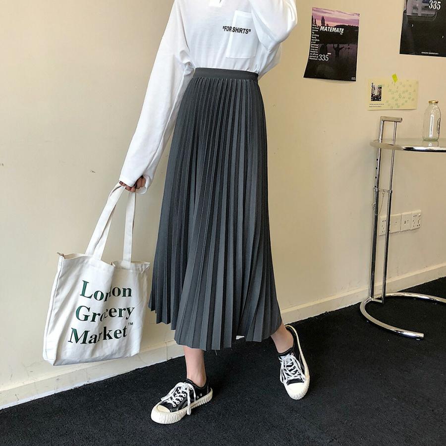 プリーツスカート コーデ レディース ミモレ丈 ボトムス ジャージー  