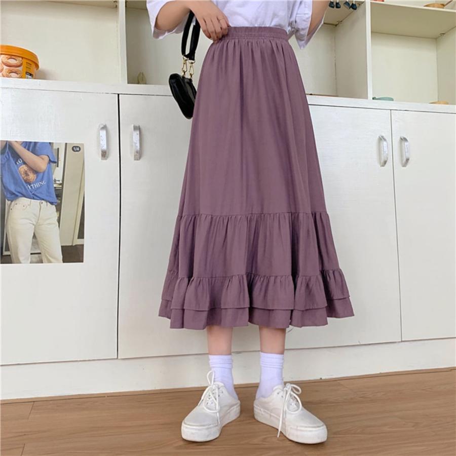 ティアード スカート ロング 春 夏 レディース ボトムス ミモレ丈