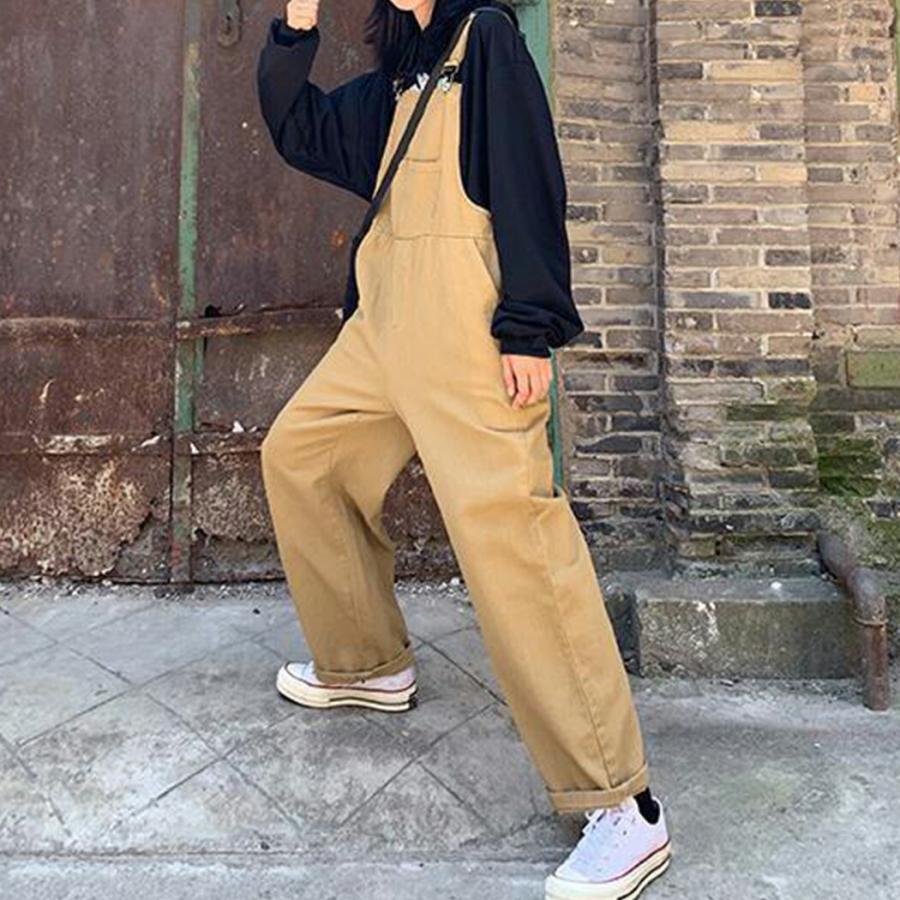 オーバーオール レディース パンツ 春 秋冬 つなぎ オールインワン 黒 サロペット 大きいサイズ ゆったり Pants435 水着ストア 通販 Yahoo ショッピング