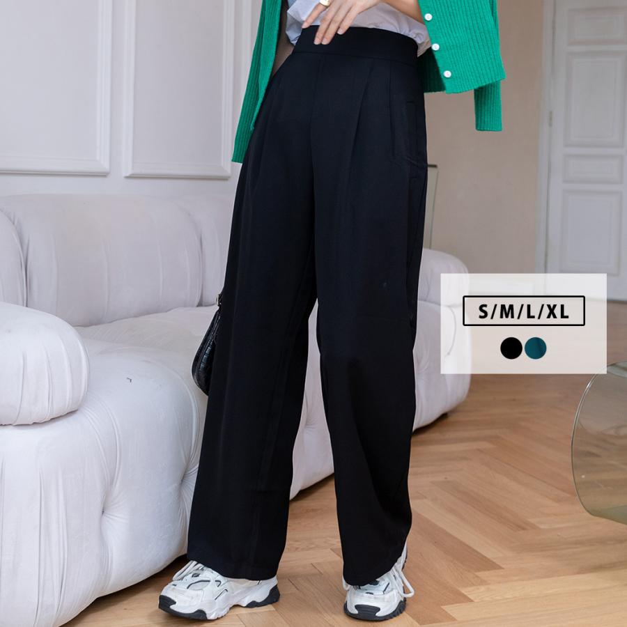 ワイドパンツ レディース タック きれいめ 黒 お洒落 可愛い スラックス ダッドパンツ ハイウエスト 春 夏 秋 水着ストア 通販 Paypayモール