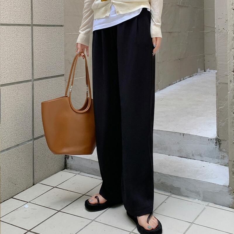 黒色●無地●ボトムス スラックス?長ズボン、仕事着にも♪ スラックス レディース ロングパンツ ボトムス 春秋 10分丈 きれいめ