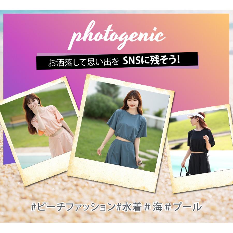 ラッシュガード レディース 上下セット 半袖 トップス パンツ 2点セット 可愛い 体型カバー UVカット｜mizuki-store｜27