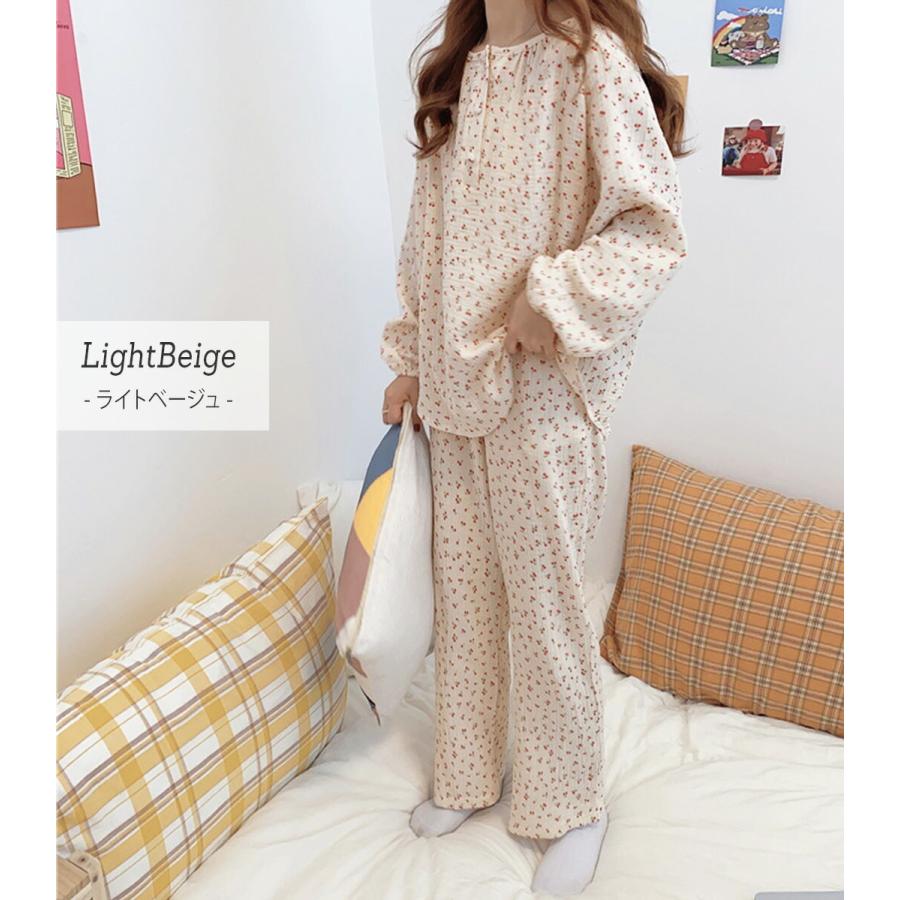 ルームウェア レディース 可愛い 長袖 上下 春夏 秋 パンツ トップス