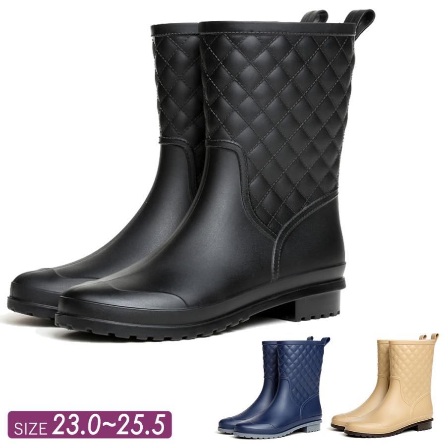 レインブーツ レディース おしゃれ 黒 雨靴 雨の日 防水 長靴 ショート 滑りにくい ゴム 履きやすい ステッチ 水着ストア 通販 Paypayモール