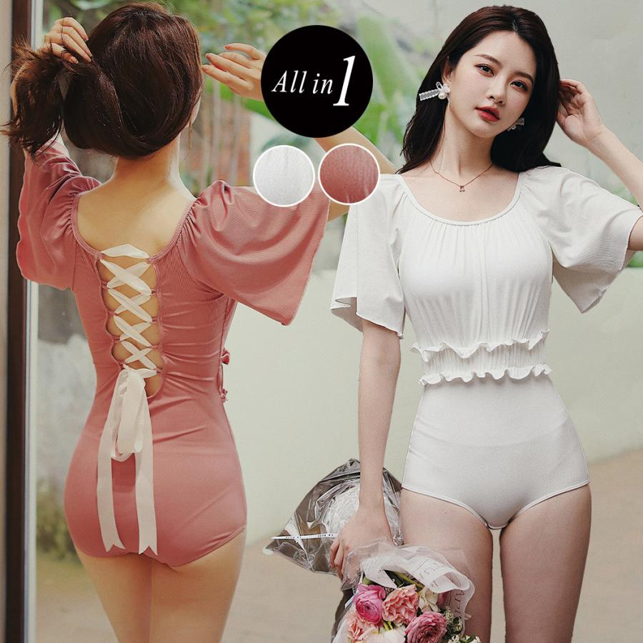 21年新作 水着 ワンピース 体型カバー レディース きれいめ 半袖 オトナ女子 露出控えめ おしゃれ かわいい シンプル 水着ストア 通販 Paypayモール