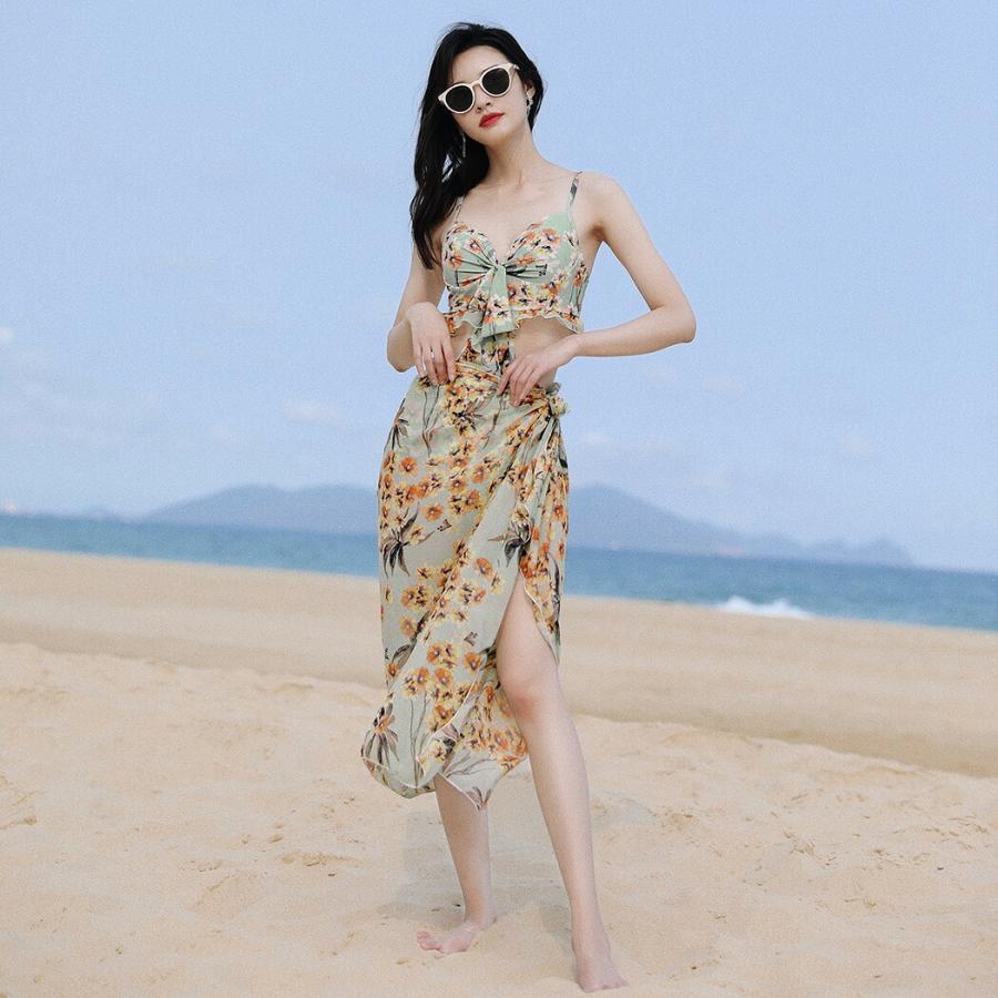 TeddyShop 水着 レディース モノキニ パレオ ワンピース 2点 TeddyShop 水着 レディース モノキニ パレオ ワンピース 2点