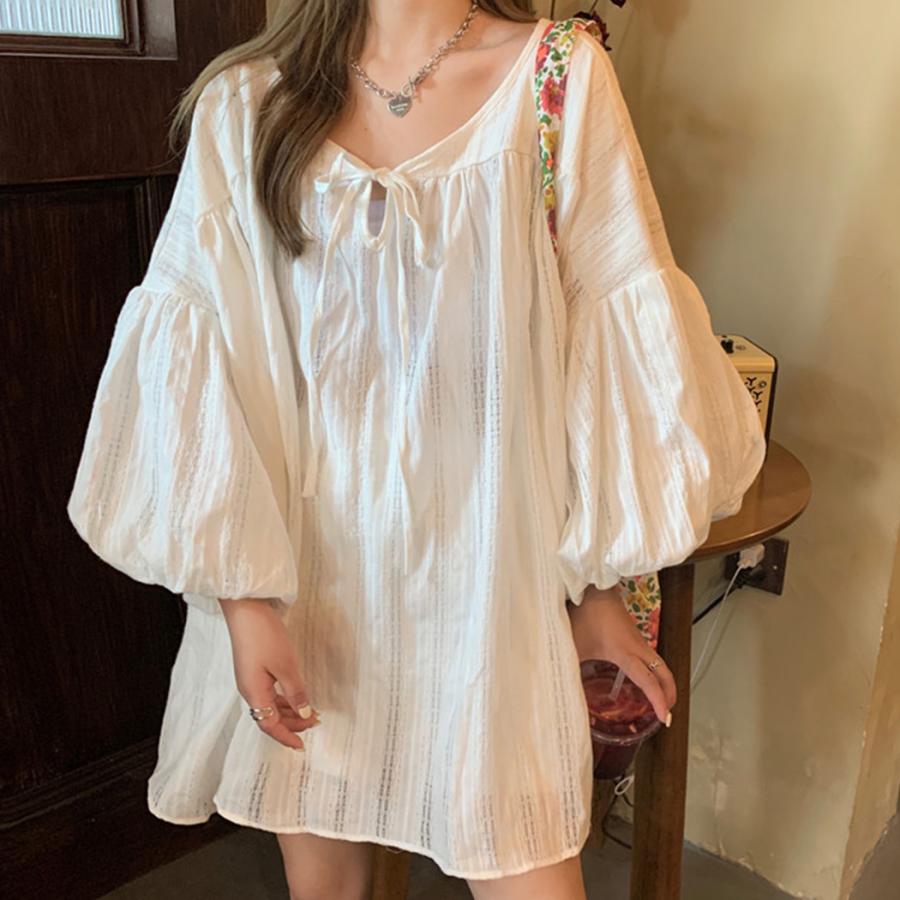 チュニックワンピース レディース 春夏 長袖 ブラウス きれいめ 大きいサイズ ミニ ショート丈 白 無地 ゆったり 薄手 水着ストア 通販 Paypayモール