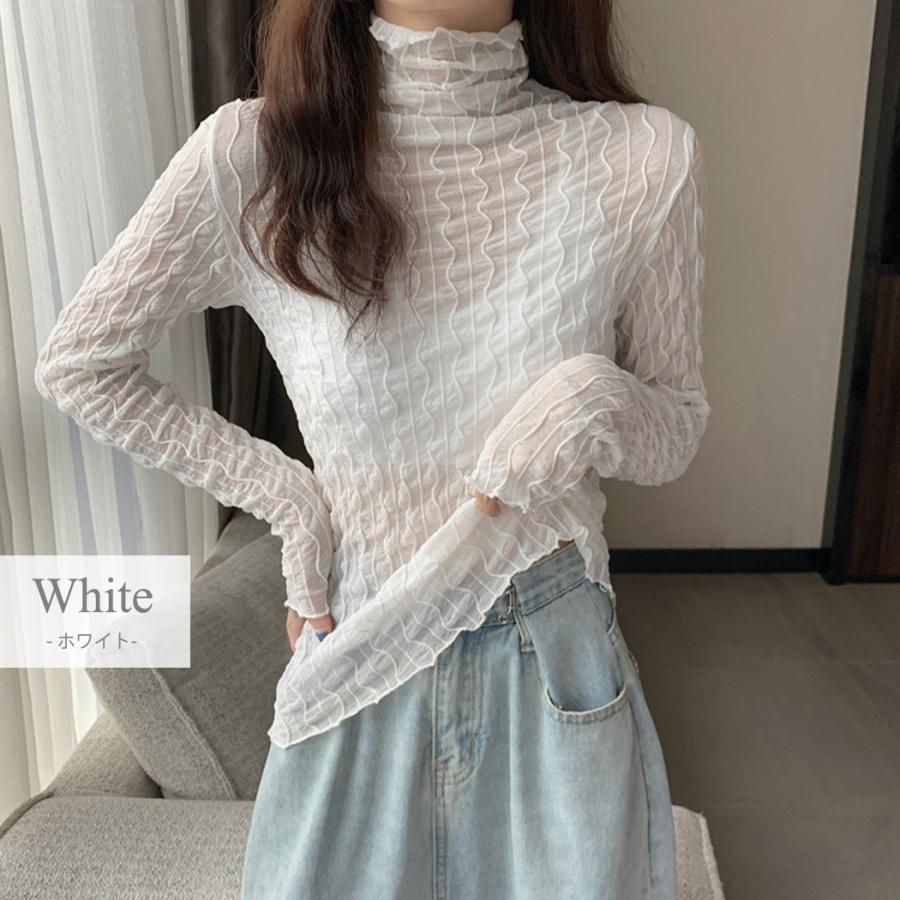 シースルー シアー カットソー レディース メロウフリル フリル 透け