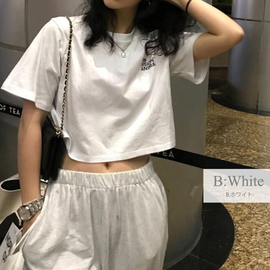 Tシャツ 無地 黒 白 レディース トップス 半袖 カジュアル 春夏 ロゴ