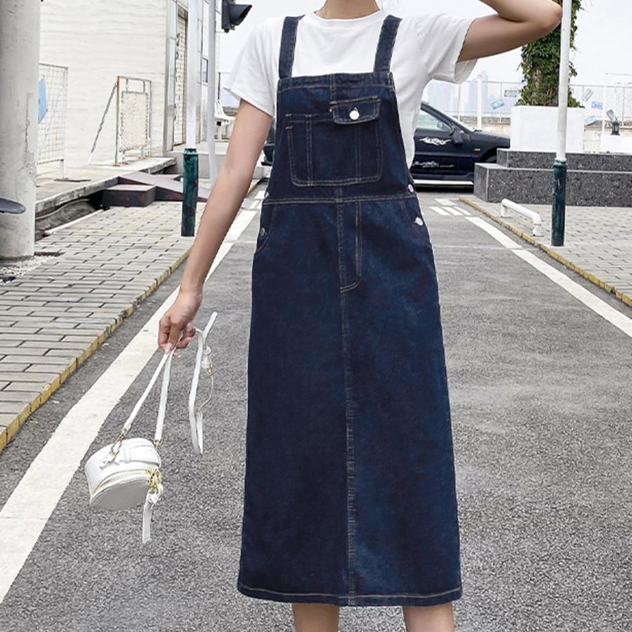 デニムスカート ロング丈 タイト スリット入り レディース ミモレ丈 ジャンスカ サロペット スカート ボトムス カジュアル 水着ストア 通販 Paypayモール