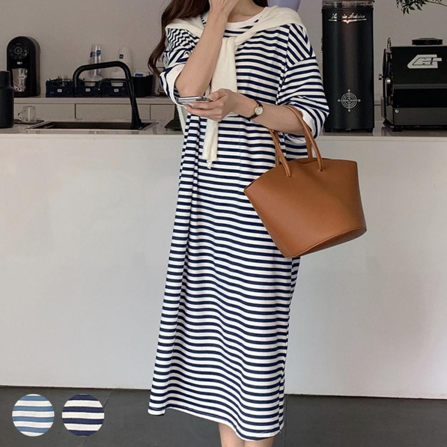 ワンピース レディース 春 夏 秋 きれいめ 半袖 ロング丈 カジュアル フェイクカーディガン付き ニット生地 スリット入り 水着ストア 通販 Paypayモール