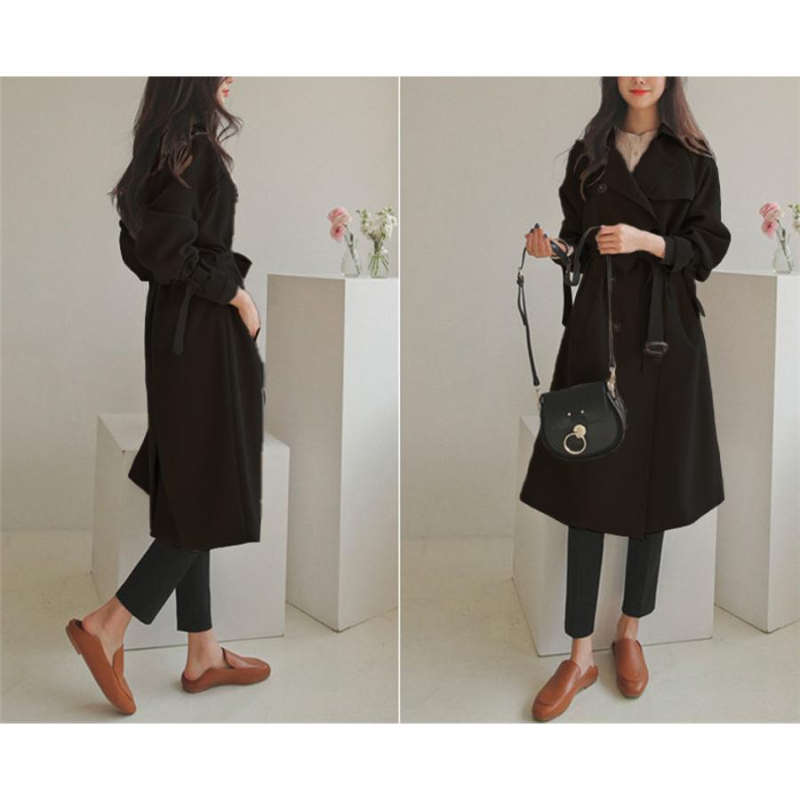 トレンチコート アウター コート レディース 秋冬 ロング 長袖 ベルト
