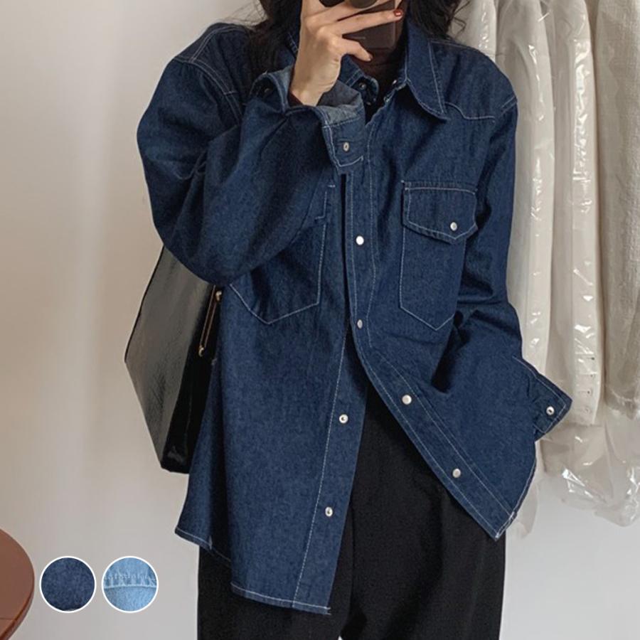 長袖シャツ女性デザインセンスニッチレトロトーテムプリントスリムショート気質レディースドレス春新作 デニム シャツ レディース 長袖 春秋 おしゃれ 定番 ベーシック