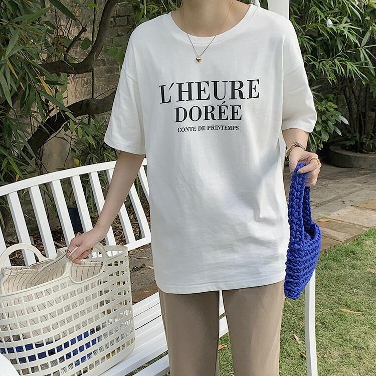 Tシャツ レディース ロゴt 半袖 薄手 プリントtシャツ ロゴ入り クルーネック ゆったり 楽ちん 快適 涼しい Tops1725 水着ストア 通販 Yahoo ショッピング