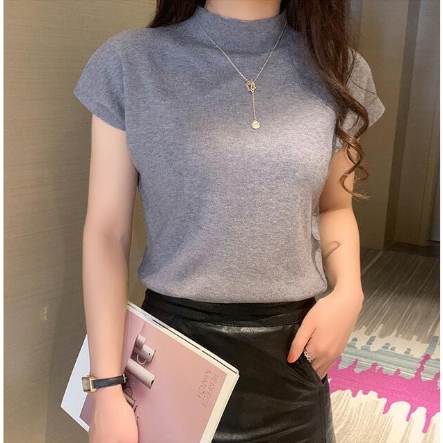サマーニット 半袖 レディース トップス おしゃれ かわいい 春夏 秋 黒