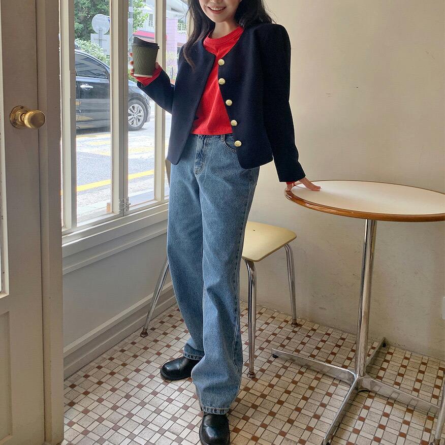 ノーカラー ジャケット レディース 春秋 長袖 アウター 無地 おしゃれ