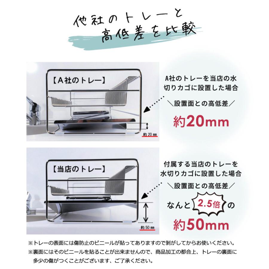 水切りかご スリム ステンレス 燕三条 シンク上 シンク横 57ｃｍ キッチン おしゃれ おすすめ 水切り ラック カゴ 食洗機 日本製 50002｜mizukiri｜08