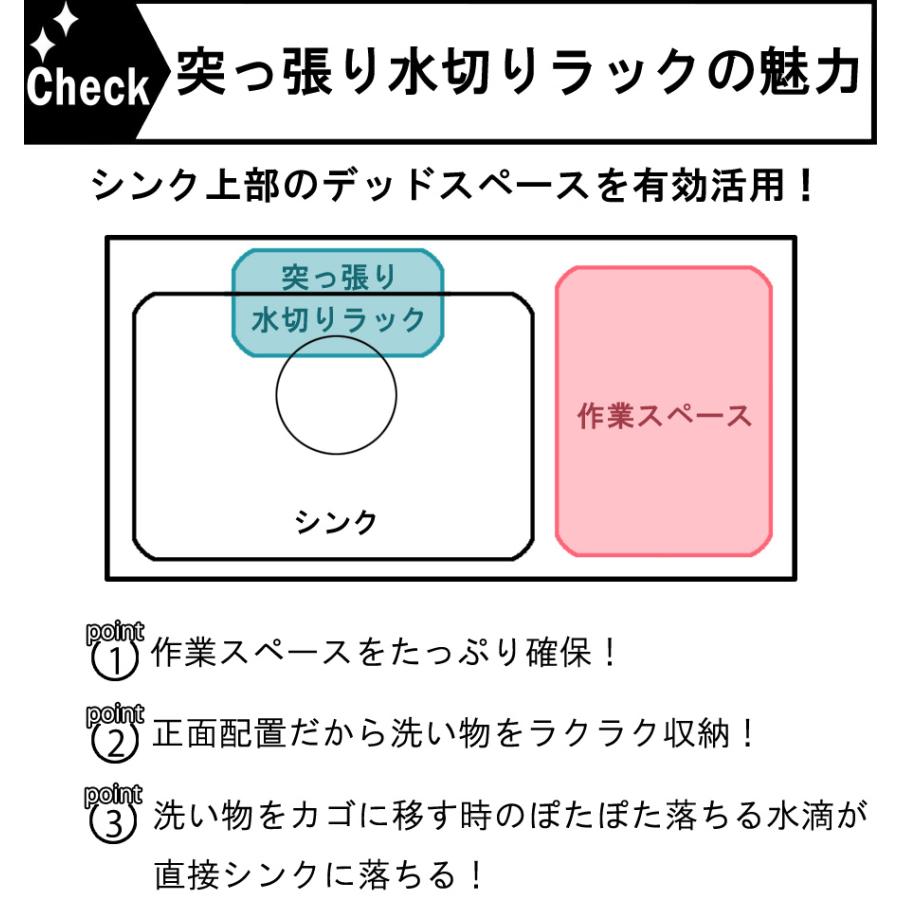 水切りラック 突っ張り 燕三条 ステンレス シンク上 大容量 日本製