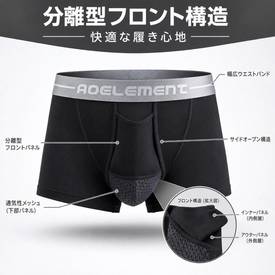 銃弾分離型 ボクサーブリーフ ローライズ 吸汗速乾 ボクサーパンツ