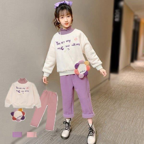 格安販売の ウエア 韓国子供服セットアップ キッズ 女の子 上下セット スウェット 韓国子供服セットアップ キッズ 女の子 上下セット スウェット パンツ 2点セット 裏起毛仕様 防寒 ハイネック 可愛い スウィート 普段着 通学 パープル ピンク Www Threeriversofs Com