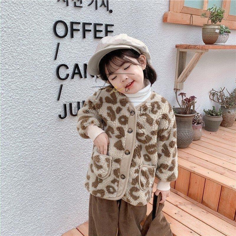 大人気! 子供服 ボアジャケット キッズ 子ども服 通学 ヒョウ柄裏起毛 女の子 コート もこもこ トップス アウター 厚手 防寒 暖かい 秋冬 可愛い 韓国子供服 男の子 コート キッズ ボアジャケット・トップス 2点セット