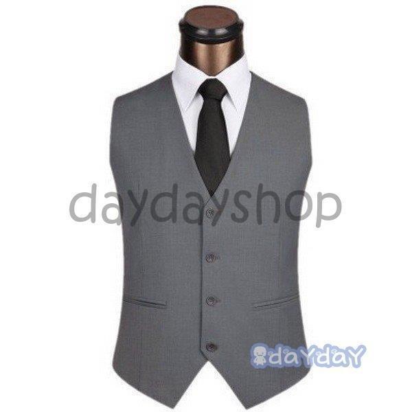 ベスト メンズ フォーマルベスト ビジネス 飲食店 グレー 黒 ネイビー 結婚式 二次会 ジレベスト スーツベスト