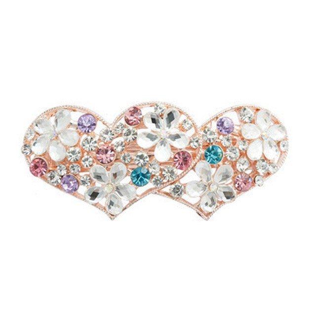 ヘアバレッタ レディース ヘアアクセサリー ヘアバレッタ ハート バレッタ 結婚式 髪留め レディース バナナクリップ