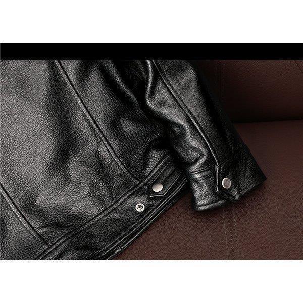 お買い得！ 店長おすすめ ライダースジャケット メンズ シングル 革ジャン 本革 レザージャケット 皮ジャン バイク 立ち襟 防風 ブルゾン B系 秋冬 冬服 【1890285592】(10451円)