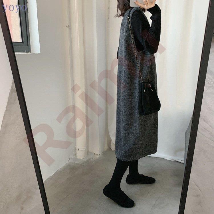 ニットベストワンピース レディース 40代 秋冬 ノースリープワンピース Vネックベストセーター ゆったり ロング丈ベストスカート オシャレ カジュアル 柔らかい