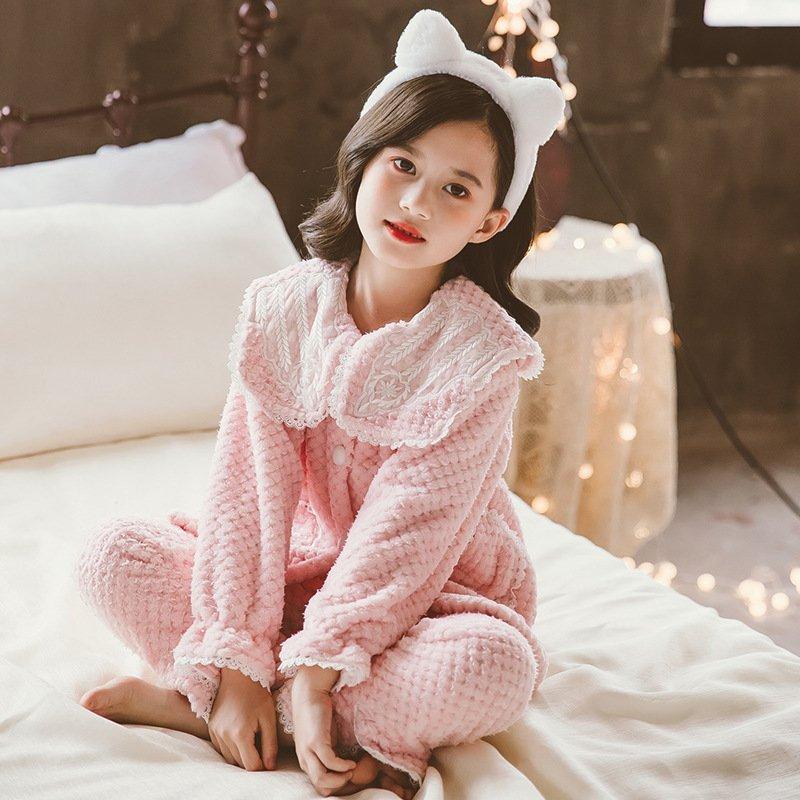 2点セット 子供パジャマ 女の子 ルームウェア ふわふわ モコモコ パジャマ 長袖 上下セット キッズ ジュニア ベビー服 寝巻き 冬 秋冬 Volnnr5szn 子ども服 シューズ Phoenix Ge