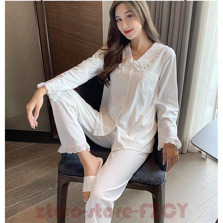 通販激安 寝巻き 部屋着 韓国風 ロングパンツ シンプル 上下セット 長袖パジャマ 冬 秋 レディース ルームウェア パジャマ 前開き 可愛い オシャレ リフランス 無地 上下セット カラー ピンク Www Aidija Lt