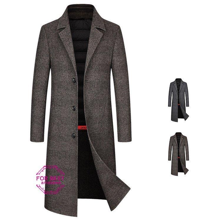 人気の春夏 超ロングコート メンズ チェスターコート 膝下 秋服 大きいサイズ 防寒 ウールコート カシミヤコート コート チェスターコート 色 コーヒー Raffles Mn