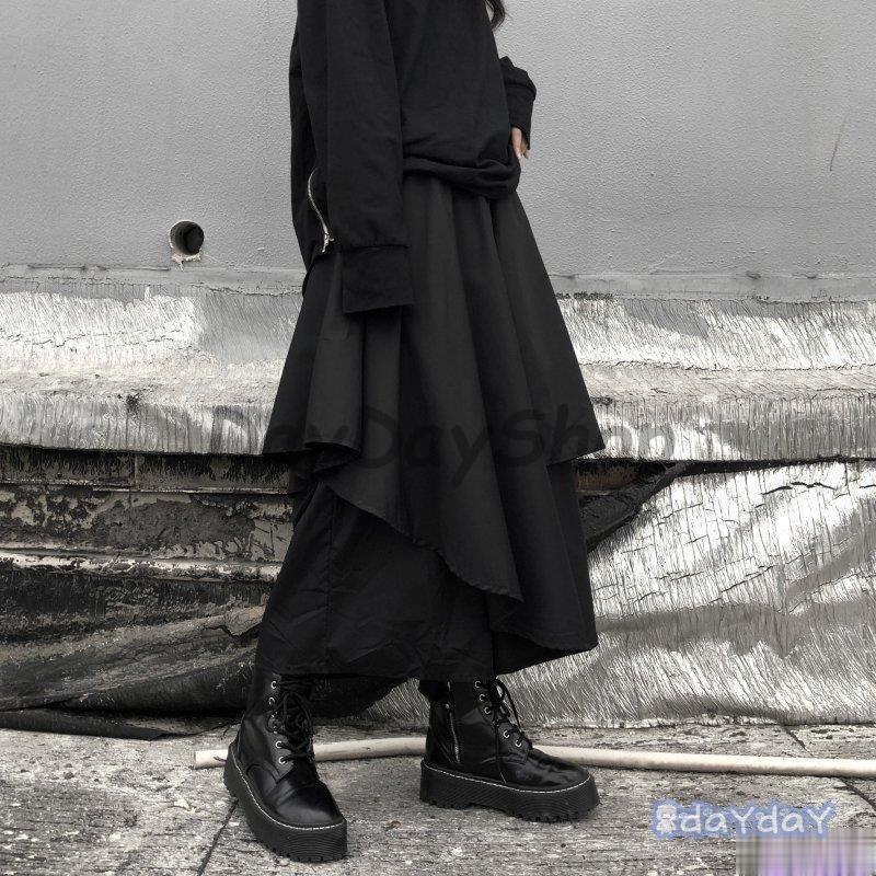 つやあり 袴パンツ モード系 ワイドパンツ レディース スカート風 メンズ 韓国 原宿 個性的 ズボン Howardlee1 Com