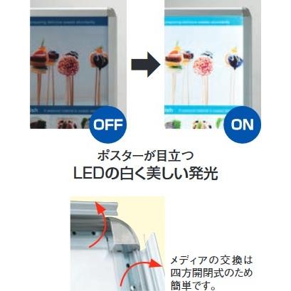 A型パネルスタンド　LEDグリップA　A1両面　39411　シルバー