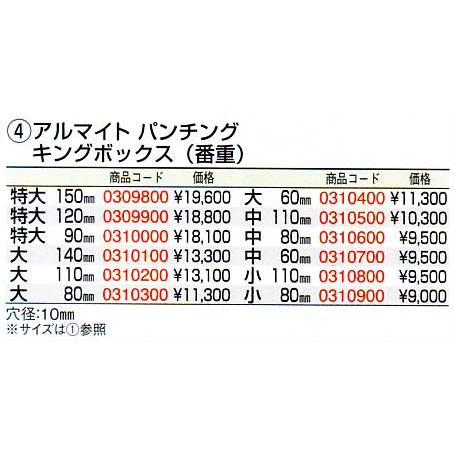 アルマイト パンチング キングボックス（番重）特大 150mmの画像