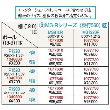 ラウンドエレクターシェルフ 5段セット P1390×MS1220Rの画像