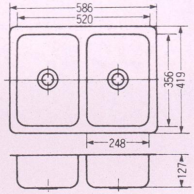 スギコ 18-8 2槽バーシンク TO-101｜mizumawari-chuubou｜02