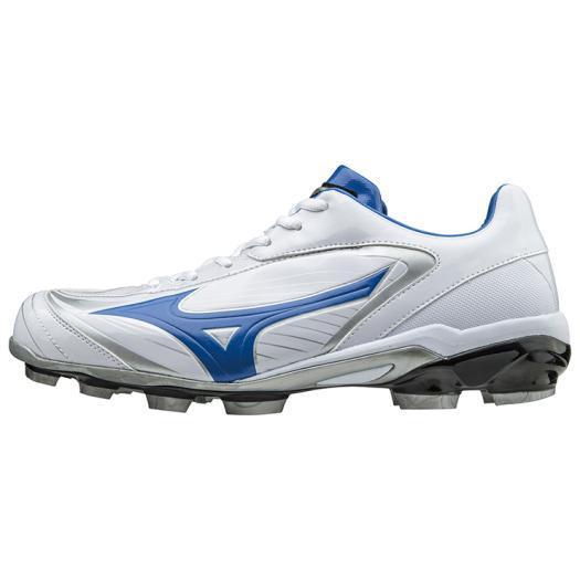 激安本物 ミズノ公式 セレクトナイン 野球 ソフトボール ユニセックス ホワイト ブルー 野球スパイクシューズ ポイント Wantannas Go Id