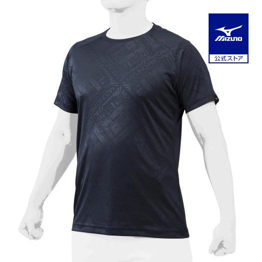 ミズノ公式 人気海外一番 予約 ミズノプロ エンボス グラフィックTシャツ ユニセックス ブラック
